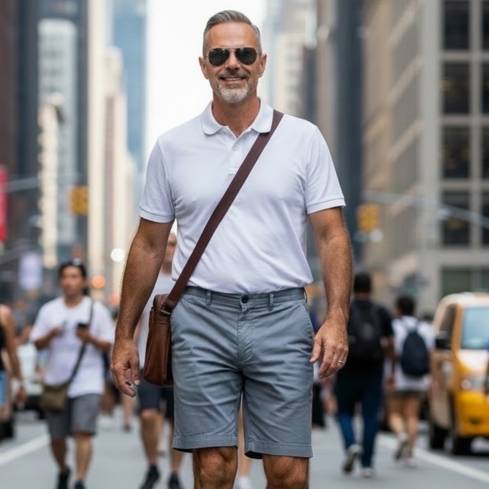 Theory Mens Chino Shorts Light Blue Grey Size 34 Twill Casual Summer Shorts